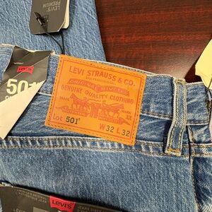 Levi's Blue Straight Jeans with Vintage Fading